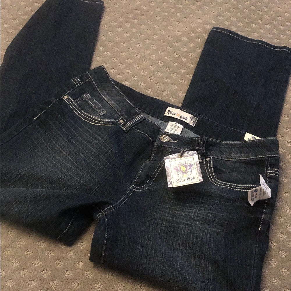 Blue Eagle Women's Boot Cut Jeans - Dark Blue